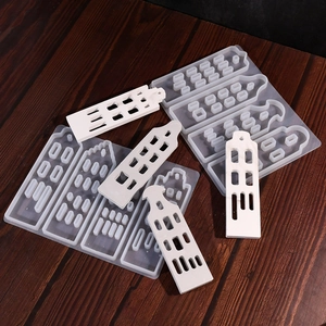 Stampi dettagliati in silicone a forma di casa 3D per candele profumate e arte in resina