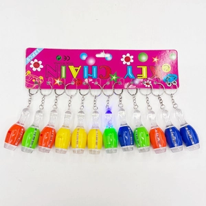 12er-Pack LED-Schlüsselanhänger in Bowling-Form in verschiedenen Farben auf Blisterkarte