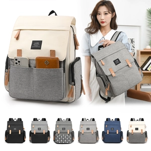 Oxford Cloth Diaper Backpack Large Capacity Waterproof Multi Function Travel Bag With Stroller Hooks For Moms Babies