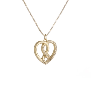Heart Snake Pendant Necklace Gold Plated Copper Micro Set Zircon Box Chain Fashion Jewelry For Women