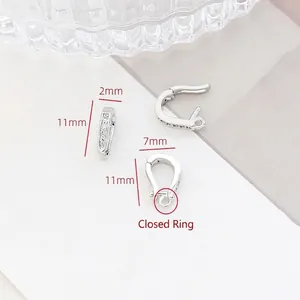 Macro detail of 11mm gold-plated clasp with zirconia and closed ring for DIY jewelry