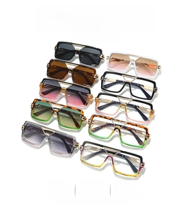 Detailed collection of stylish square sunglasses with hollow metal frames and varied lenses