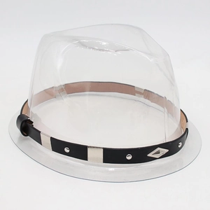 Detail of vintage black leather hat band with silver metal diamond-shaped studs and rivets