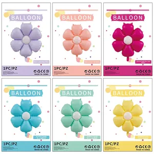 Daisy foil balloons in candy colors for party decoration with 1pc card packaging
