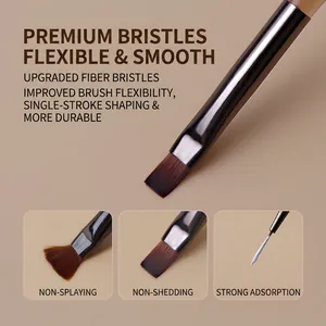 Pinceau nail art professionnel avec poils en fibres pour dégradés et dessins précis
