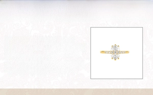 Detailed product specifications and size chart for the S925 sterling silver diamond ring