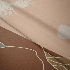 Close-up of minimalist abstract tapestry with geometric lines and textured fabric