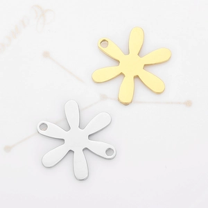Moderne Blumenanhänger aus Edelstahl in Gold und Silber für DIY-Schmuckdesigns