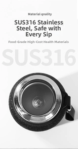 Close-up of premium SUS 316 stainless steel interior liner for large insulated water bottle