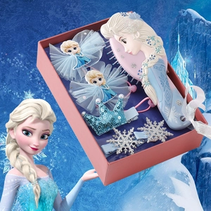 Détail du coffret d'accessoires à cheveux Reine des Neiges avec barrettes Elsa