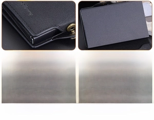 Close-up of premium leather wallet with precise stitching and durable metal buckle