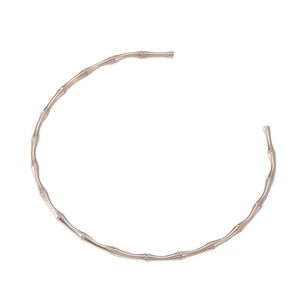 Rose gold stainless steel bamboo choker necklace on a clean white background