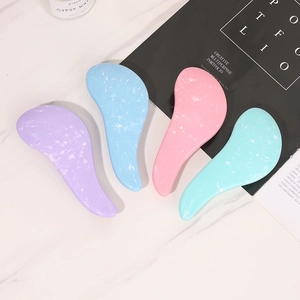 Detangling Hair Brush Marble Pattern Massage Comb For Knot Free Hair ABS Plastic Ergonomic Design Fashionable Salon Tool