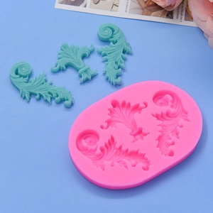 Moule en silicone vintage européen avec trois motifs floraux pour décoration de gâteaux