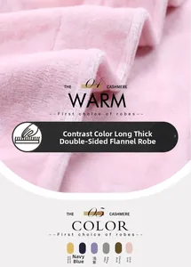 Close-up of thick flannel bathrobe material showing soft texture in six various colors