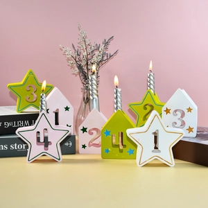 Siliconen mallen voor kaashouders in ster- en huisvorm met nummers voor DIY-decor