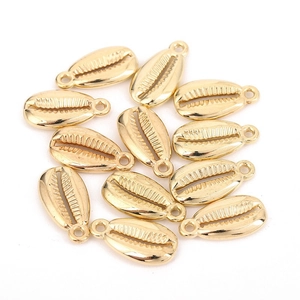 Cowrie Shell Pendants Spiral Teeth Charms Electroplated ABS Plastic For DIY Jewelry Making Bracelet Necklace Accessories