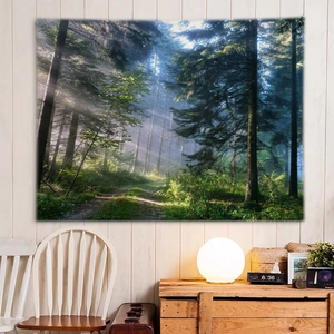 Nature Forest Landscape Tapestry Wall Hanging Polyester 3D Printed Sunrise Misty Woods For Bedroom Living Room Home Decor