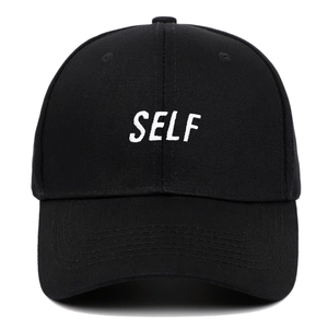 Casquette De Baseball En Coton Avec Broderie SELF Bord Incurvé Réglable Chapeau De Soleil Pour Hommes Et Femmes Style Streetwear Noir