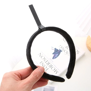 Ensemble Accessoires Support de Bandeau en Velours Noir DIY Pinces à Cheveux en Peluche pour Femmes Pièces de Coiffure