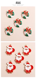 Détail de breloques de Noël en alliage avec émail pour la fabrication de bijoux DIY