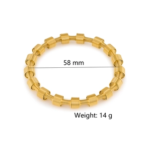Minimalist golden spring screw cuff bracelet made of durable stainless steel with 58mm diameter