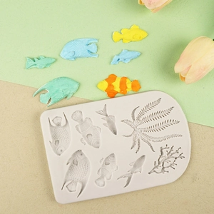 Silikonform für Fondant mit tropischen Clownsfish und Korallen für Kuchendekorationen