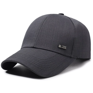 Casquette de baseball gris foncé pour homme avec plaque métallique mode 1988 sur le côté