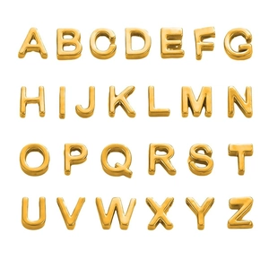 Pendentifs alphabet 26 lettres en acier inoxydable doré 10mm pour création de bijoux