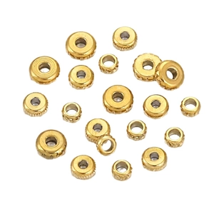 Golden stainless steel abacus beads and flat beads for DIY jewelry making in various sizes