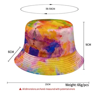 Cappello a Secchiello Tie-Dye Unisex Protezione Solare All'aperto Cotone Poliestere Graffiti Reversibile Pescatore Pieghevole Viaggio Mare
