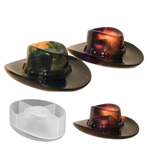 DIY cowboy hat silicone mold set for resin jewelry trays and home ornaments
