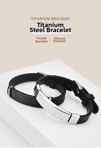 Detailed macro of titanium steel silicone bracelets with adjustable buckles and brushed metal plates
