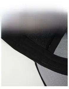 Close-up of wide sweatband and breathable mesh fabric on lightweight sports cap