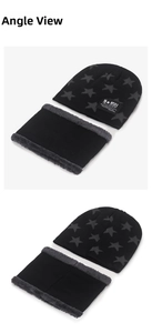 Conjunto de gorro de punto y braga de cuello para invierno con diseño de estrellas