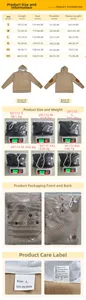 Guide des tailles détaillé et spécifications du sweat à capuche jacquard en molleton