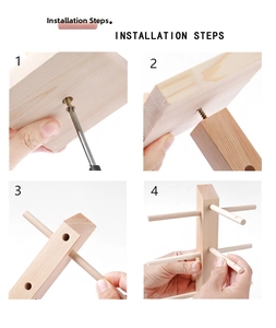 Step-by-step installation guide for the solid wood eyeglass display stand components