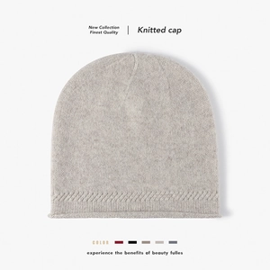 Bonnet en Tricot de Laine d'Hiver pour Femmes Épais Chaud Slouchy Couleur Unie Coupe-vent Mode Extérieure