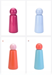 Quatre styles de gourdes isothermes 350ml en acier avec des couleurs vives variées