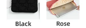 Detail of quilted rabbit iPad sleeve with soft plush lining and secure zipper closure