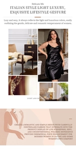 Close-up of black satin nightdress featuring luxury silk texture and elegant V-neckline