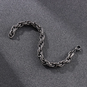 Vintage Herren-Gliederkette aus antikem Silber mit robustem Karabinerverschluss