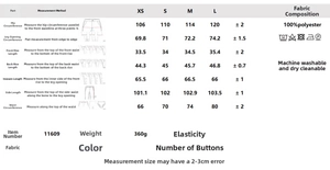 Tableau des tailles détaillé pour pantalon large à rayures verticales à taille haute