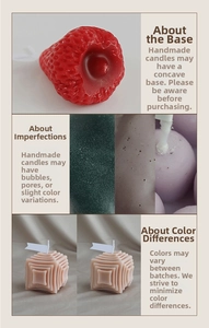 Detail of handmade bear candle showing natural surface textures and artisanal color variations