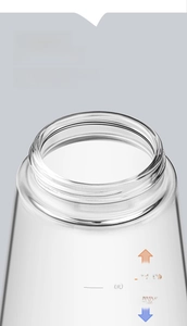 Detail of 600ml borosilicate glass oil bottle showing scale and thickened material