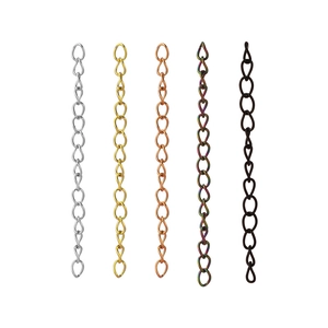 Five colors of stainless steel extension chains for DIY necklaces and bracelets