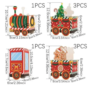 Christmas train advent calendar gift boxes set in various sizes with festive patterns