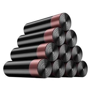 Set of 10 rolls extra thick black drawstring garbage bags for kitchen home use