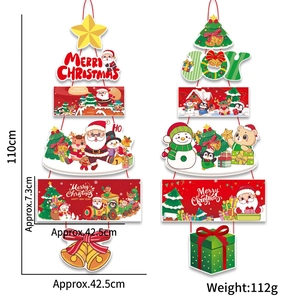 Détails des bannières de porte de Noël en papier de 110cm avec motifs Père Noël