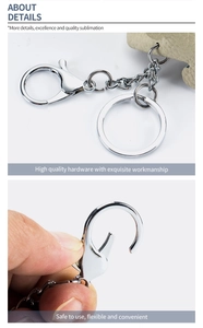 Close-up of high quality silver hardware including a swivel lobster clasp and split ring